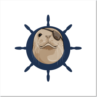 Seal with Ship rudder Posters and Art